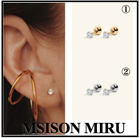 ◆Maison Miru◆Celestial Crystal Studs in Titanium