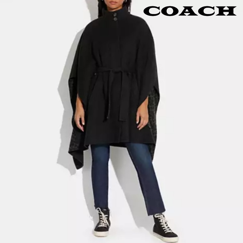 COACH Double Face Wool Cape 上質な素材感が女性らしい ケープ