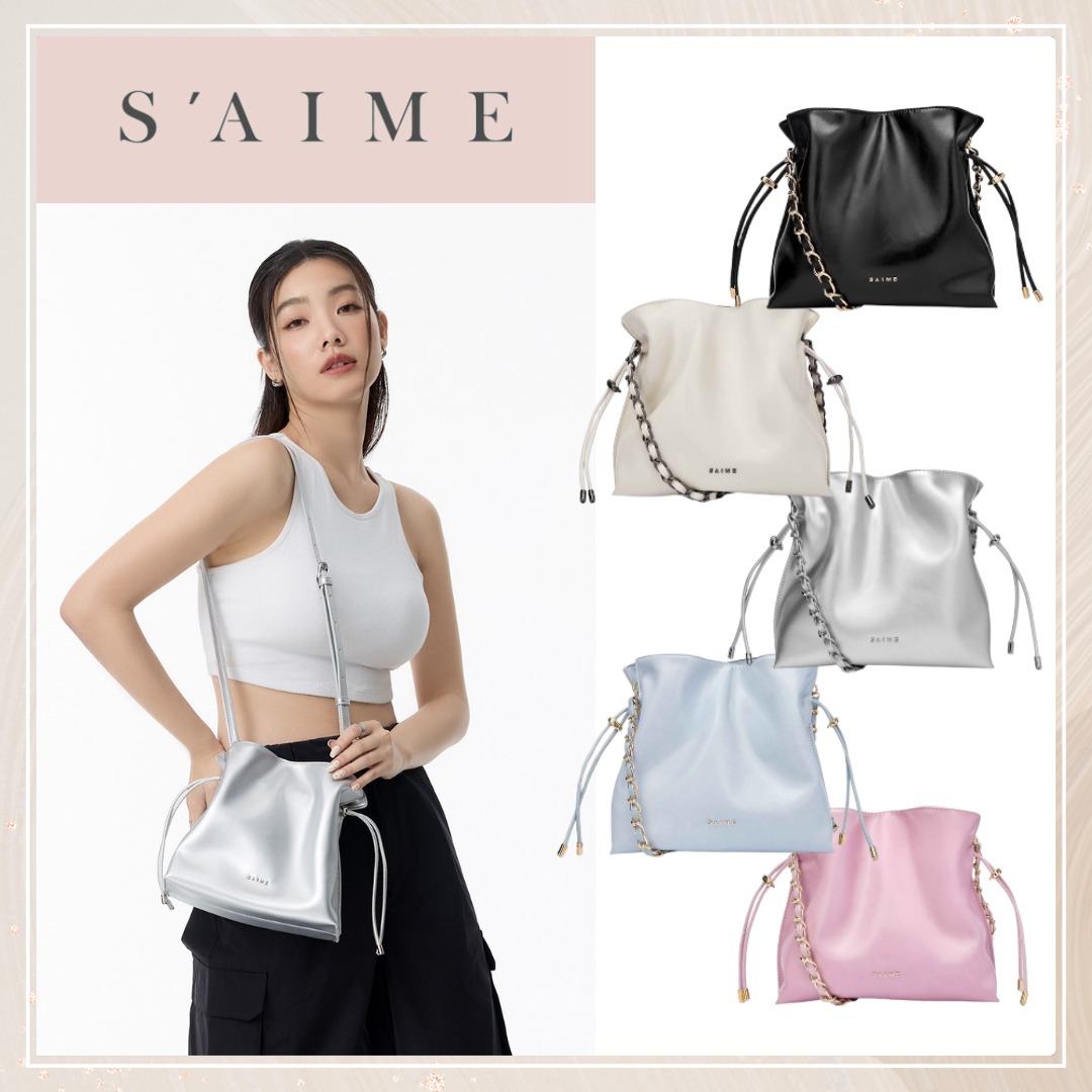 追跡有★S'AIME 2WAY 巾着型 チェーン ホーボーバッグ XS