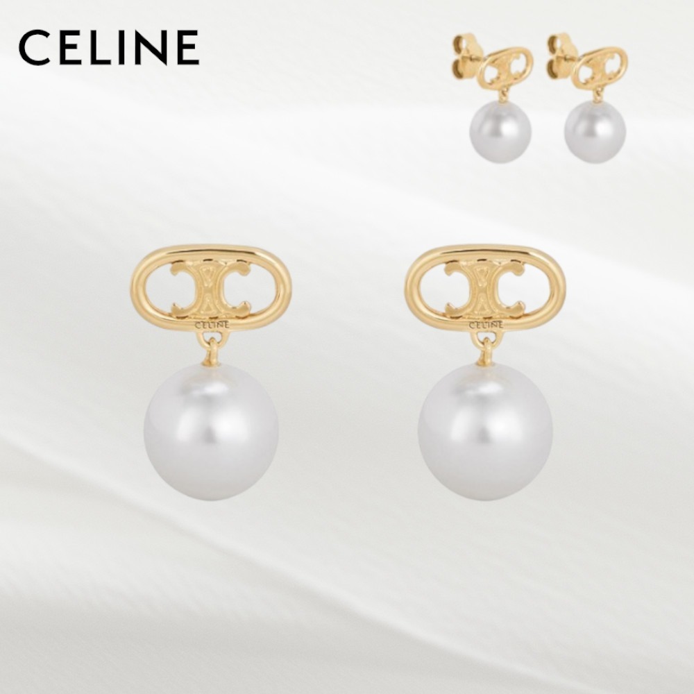 CELINE】トリオンフ パールピアス