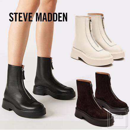 【STEVE MADDEN】本革☆JONES〇ジップ〇プラットフォームブーツ