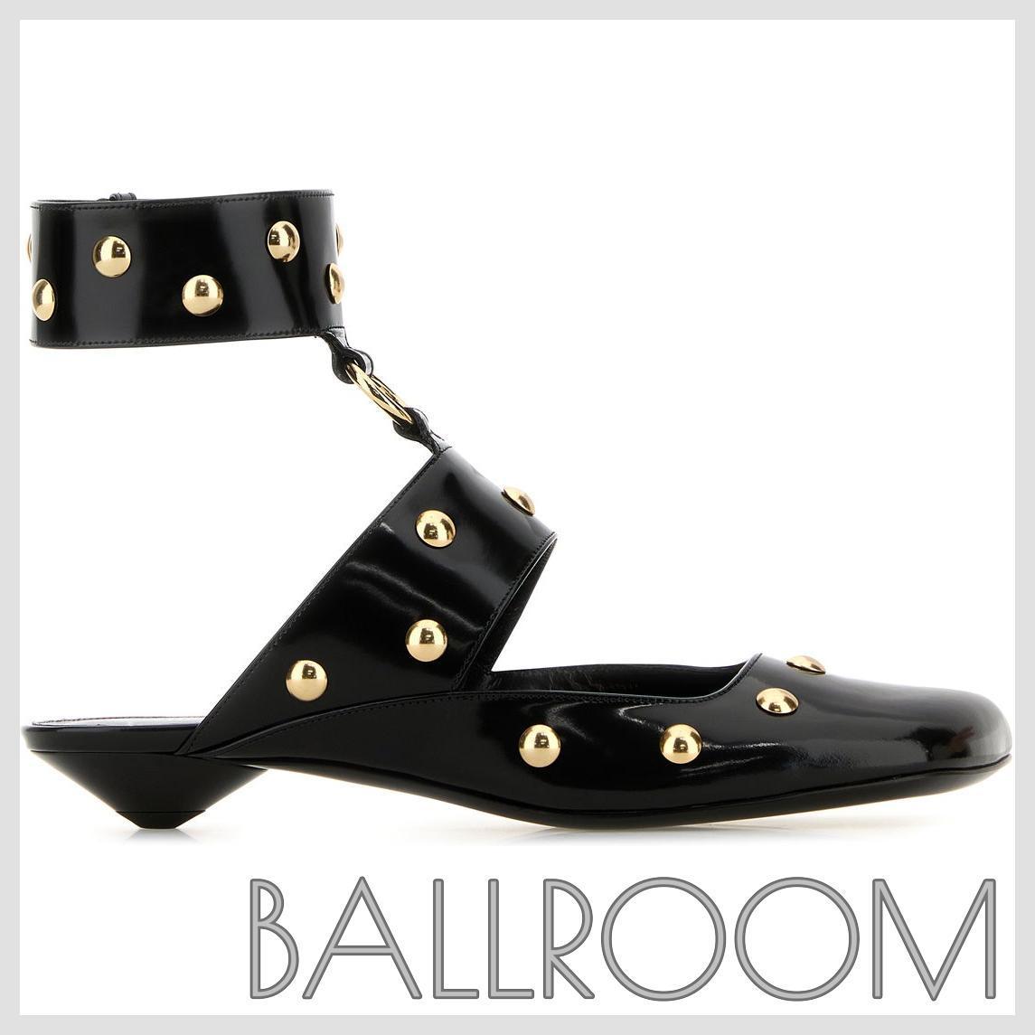 サンダル・ミュール CHLOE BLACK LEATHER JADE SABOT