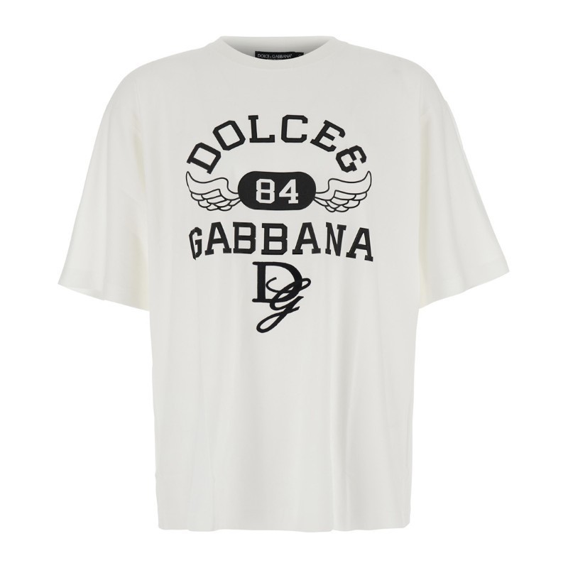 Tシャツ・カットソー Dolce & Gabbana FW24 DG PATCH OVER FIT (G8PN9Z G7NSNW0111)