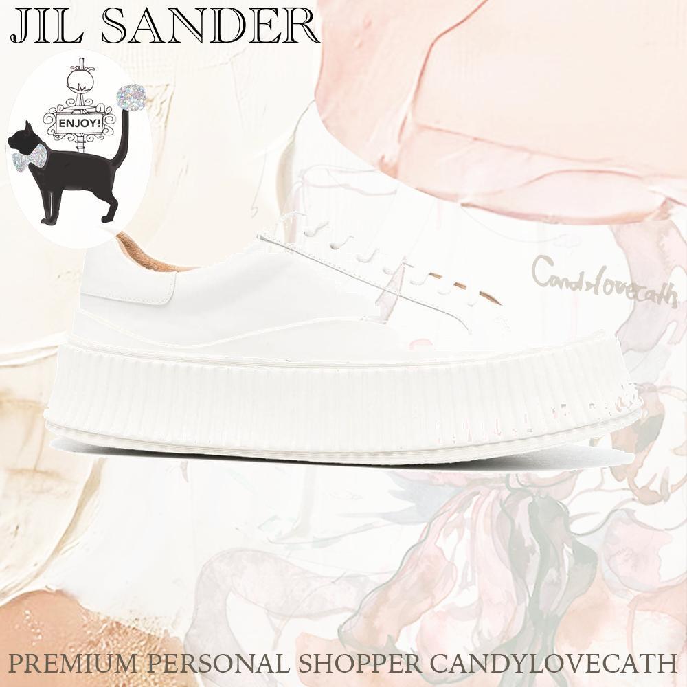 スニーカー JIL SANDER WHITE LEATHER SNEAKERS