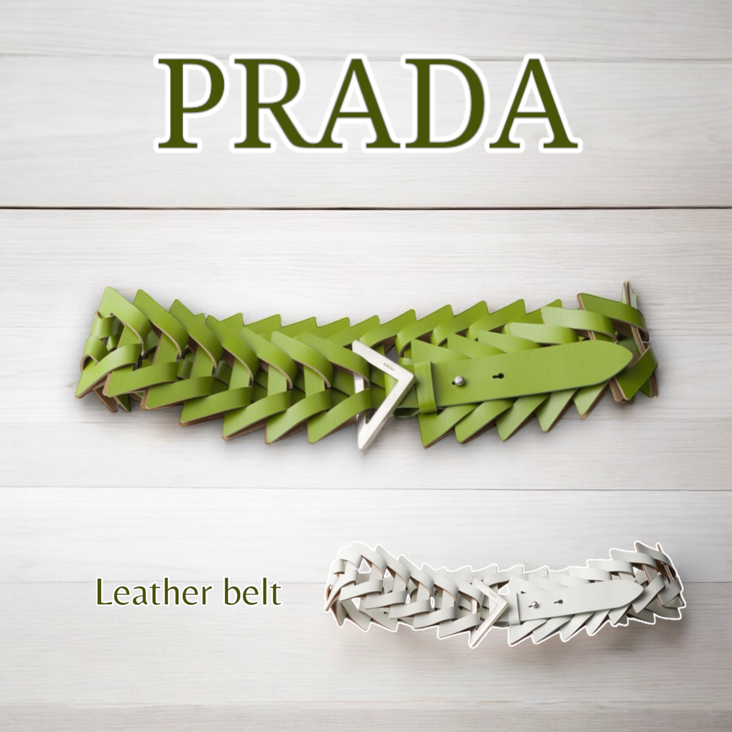 PRADA＊Leather belt アーキテクチュアル レザーベルト＊送料込
