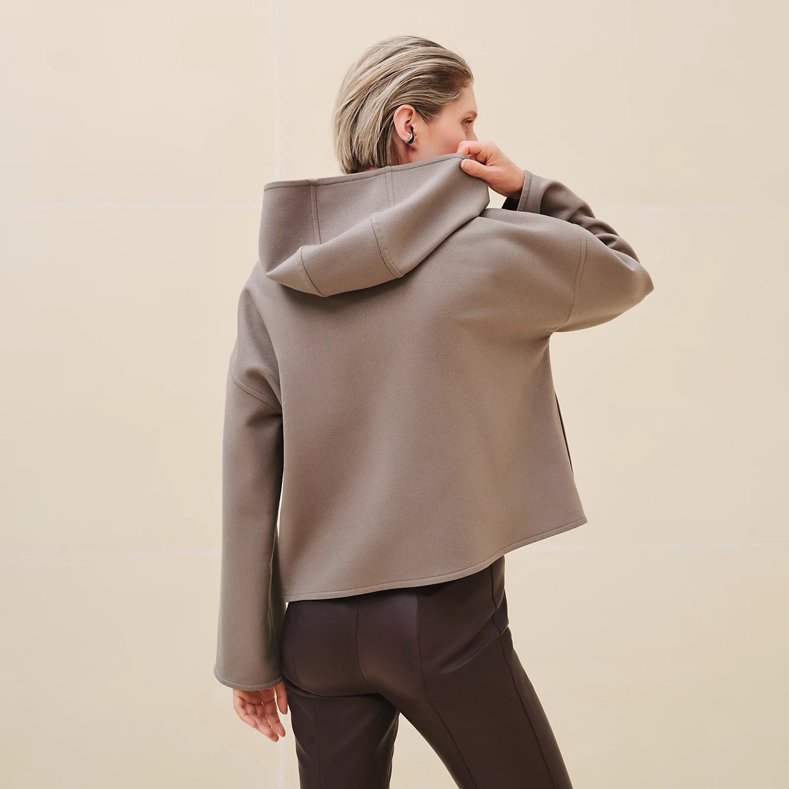 HERMES 24AW《フード付ジャケット》ダブルフェイスウール 直営店