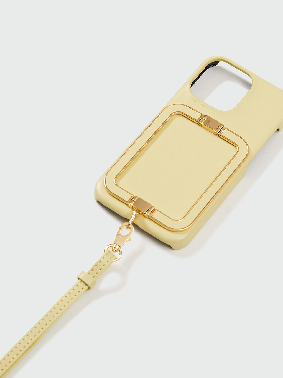 EENK】Phone Case with Leather Strap - Butter Yellow