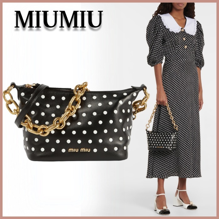 《高級感漂う逸品》【miumiu】ポルカドット ショルダーバッグ