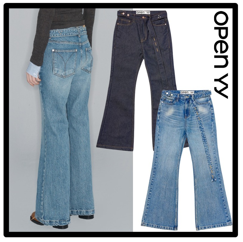 ★送料・関税込★OPEN YY★BELTED LOOSE BOOTCUT JEAN★