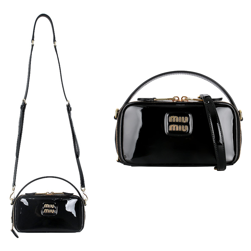 関税負担なし☆MiuMiu パテントレザー ミニ ショルダーバッグ