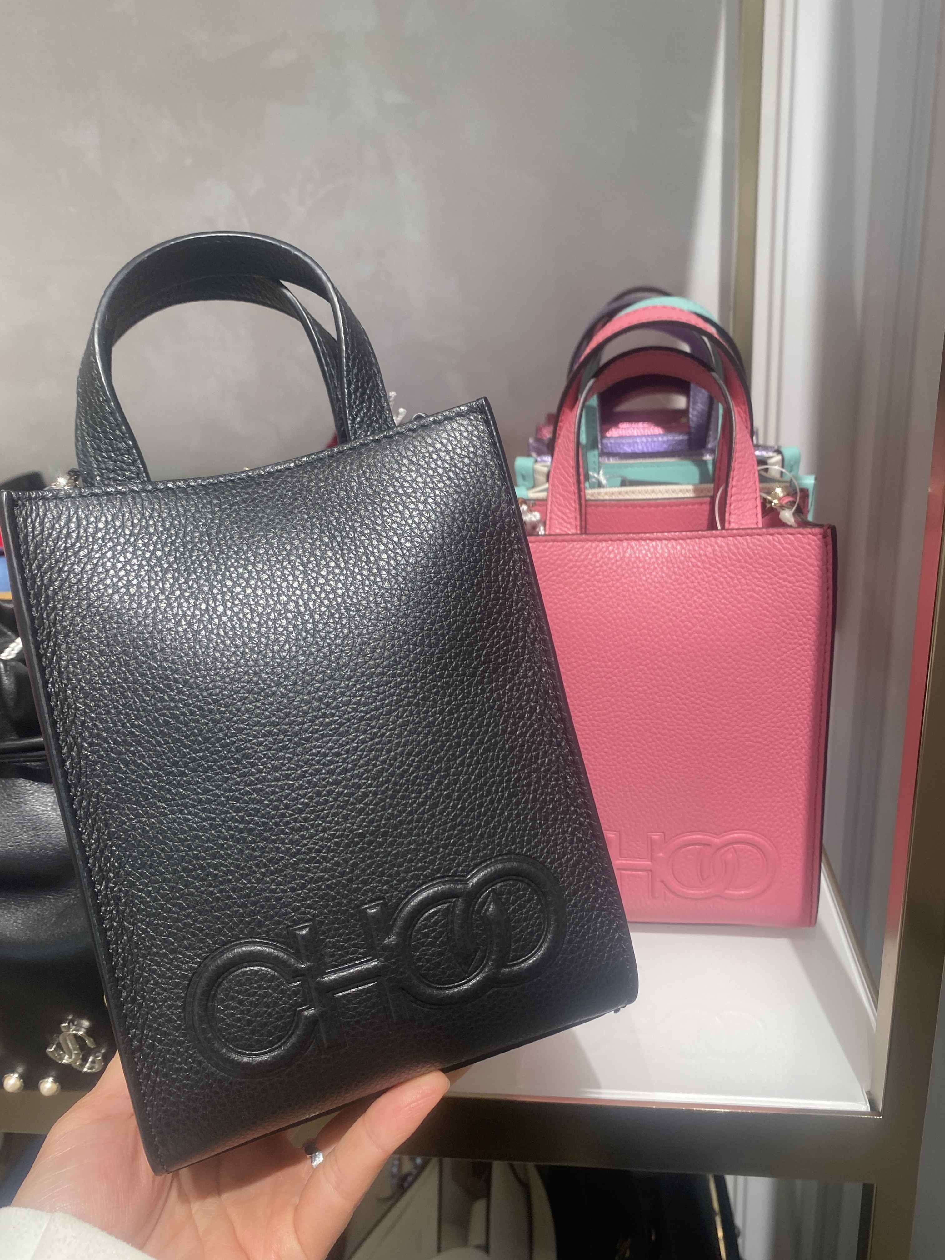【JIMMY CHOO】現地セール＊CHOO MINI＊2WAY ミニトートバッグ