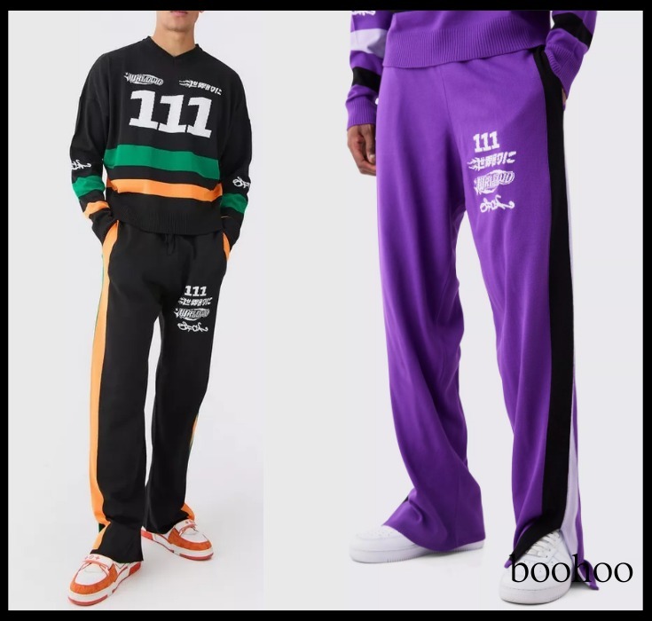 boohoo ブーフー＊ リラックスフィット モトニットジョガー set