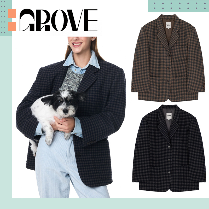 GROVE ♥ PENNY CHECK JACKET/追跡付