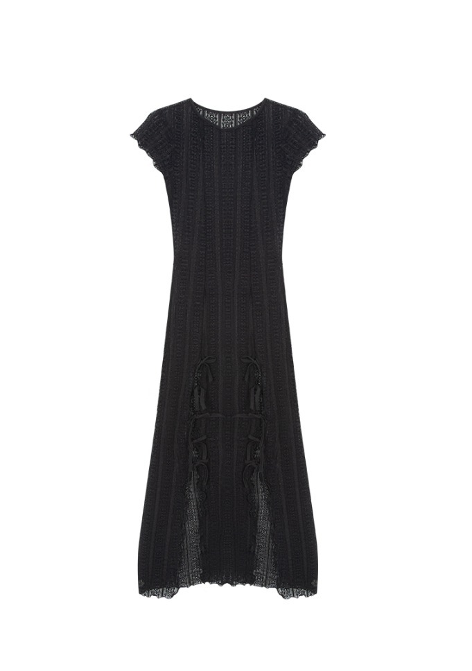 ☆韓国の人気☆【as if calie】☆RIBBON SLIT MAXI DRES.S☆ ☆韓国の人気☆【as if calie】☆RIBBON SLIT MAXI DRES.S☆ (as