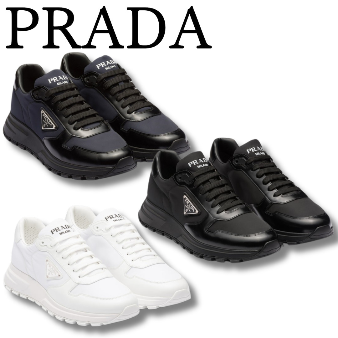 プラダ PRAX 01 Re-Nylon xブラッシュドレザー スニーカー