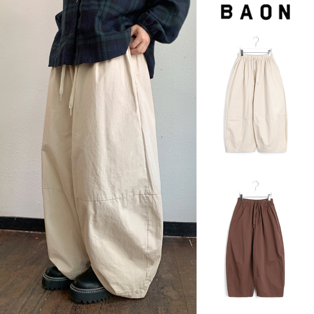 【BAON】Deimeu incision banding balloon wide pants