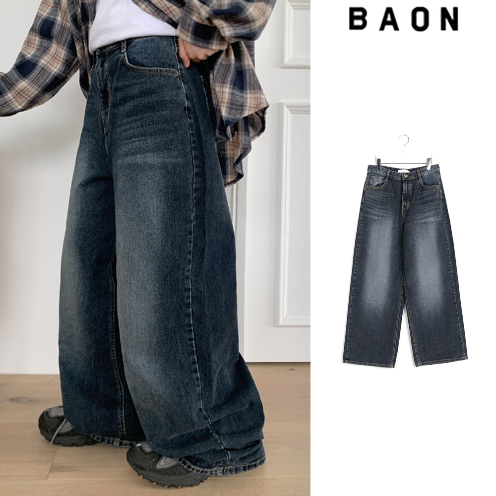 【BAON】Porui Washing Wide Denim Pants