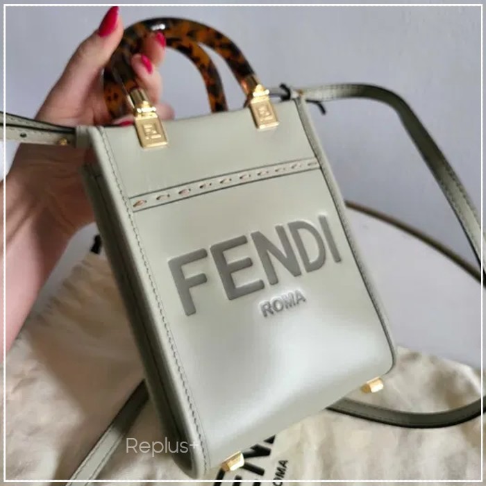 【Fendi】サンシャイン ショッパー ミニバッグ ベージュグレー