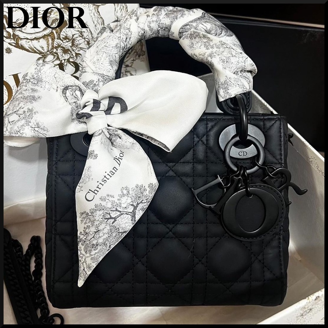 オールブラック★Dior Lady Dior バッグ ミニ