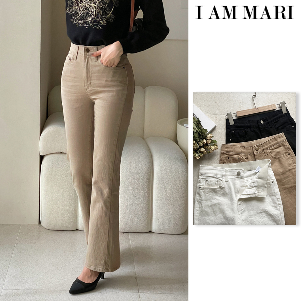 【I AM MARI】Eve Semi Bootcut Banding Cotton Pants