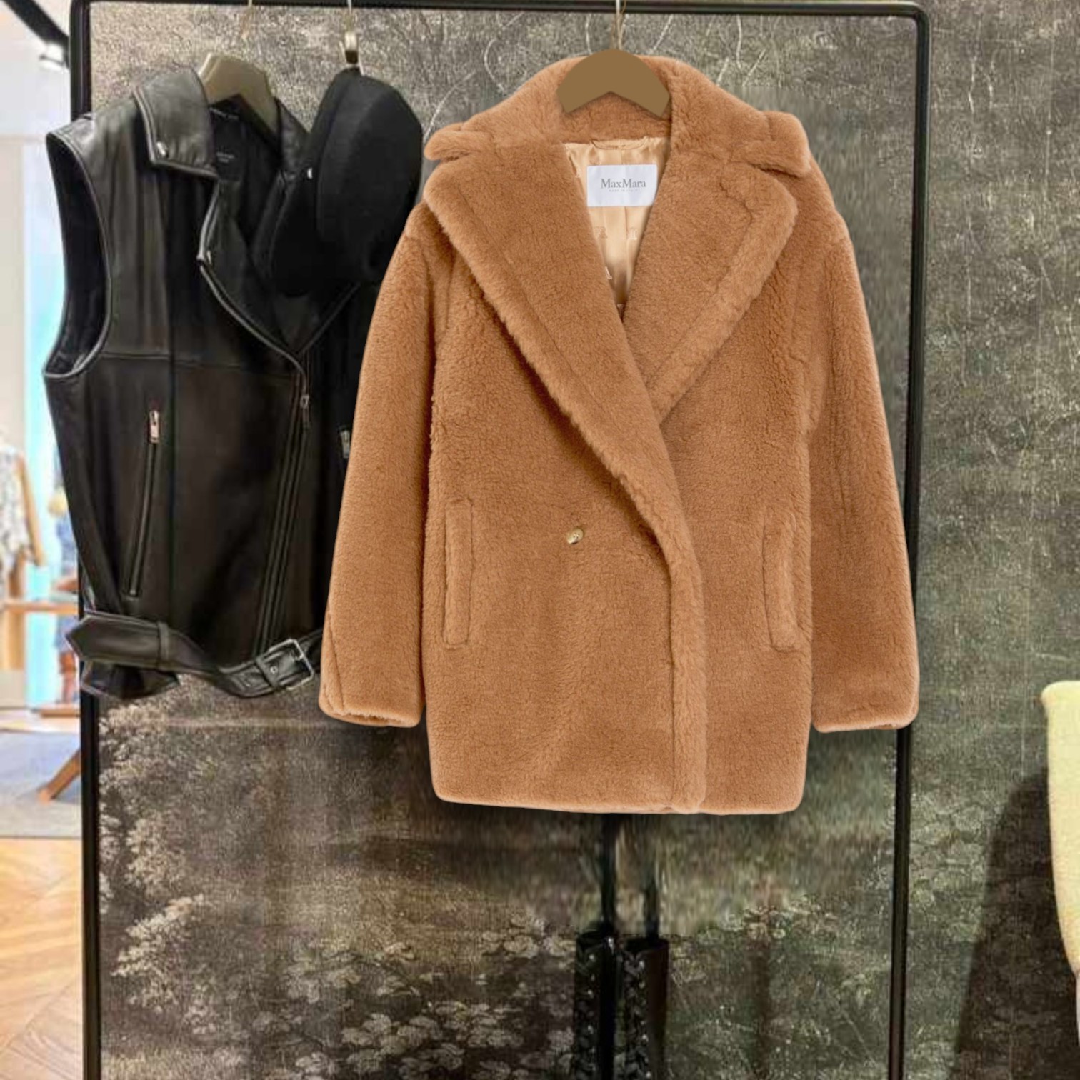 MAX MARA ドラマ アルパカ＆ウール コート ショート・DRAMM