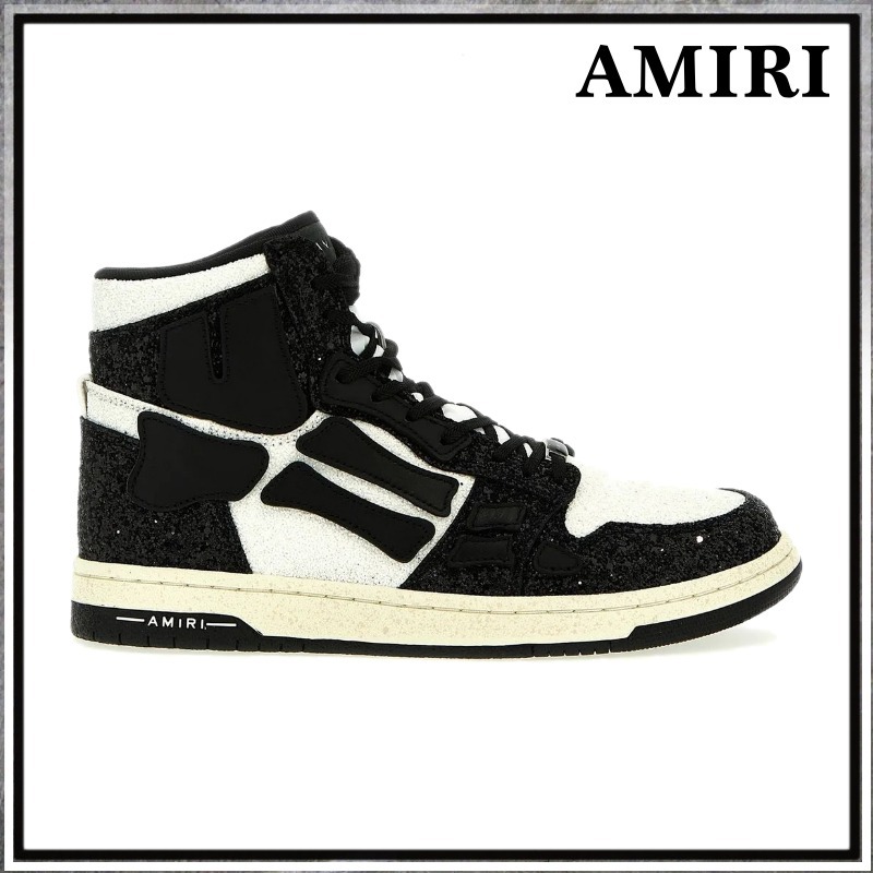 【大人気】AMIRI グリッター スケル ハイトップ スニーカー