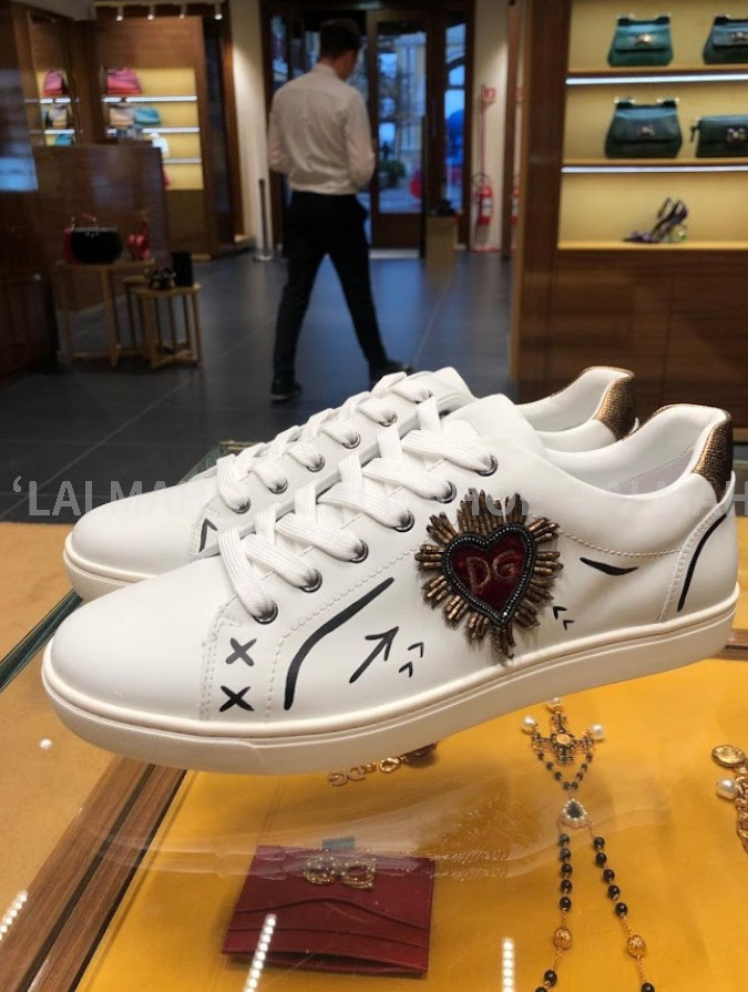 DOLCE&GABBANA メンズ スニーカー ロゴ ワッペン