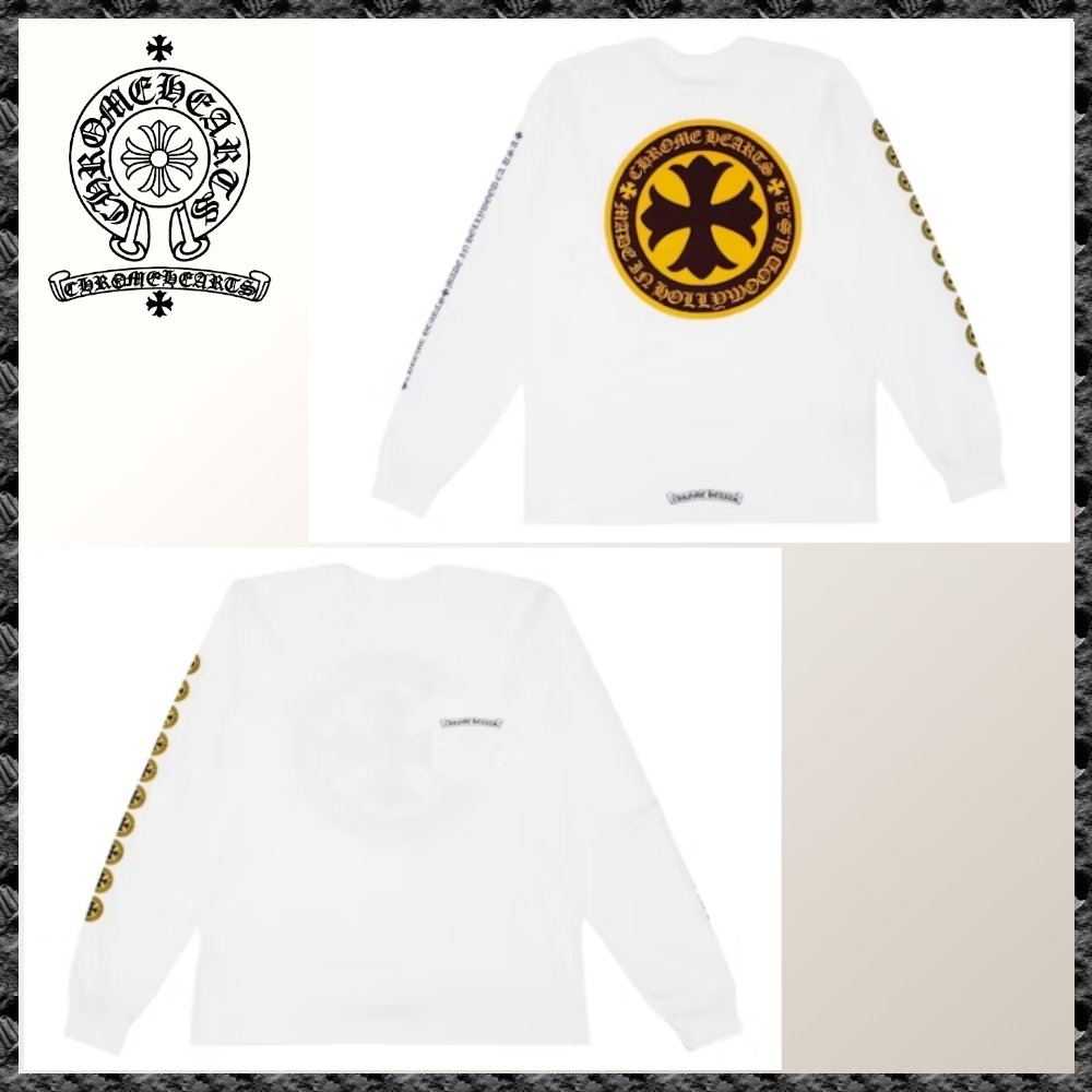 ◆送料込【CHROME HEARTS】クロスシールドロゴ 長袖 Tシャツ 白