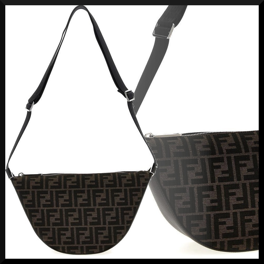 25新作 FENDI FFジャガード バッグ ブラウン メンズ メロン