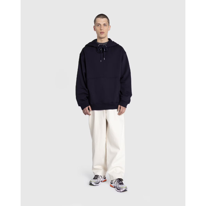 23AW◇Dries Van Noten◇Haxel コットンフーディー ネイビー