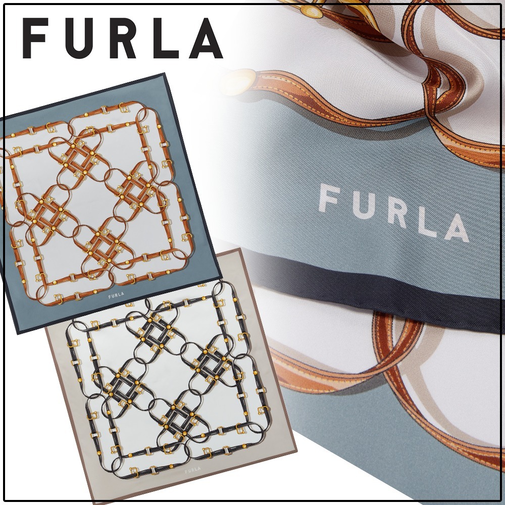 国内直営 エレガント【FURLA】Tortona スカーフ シルク