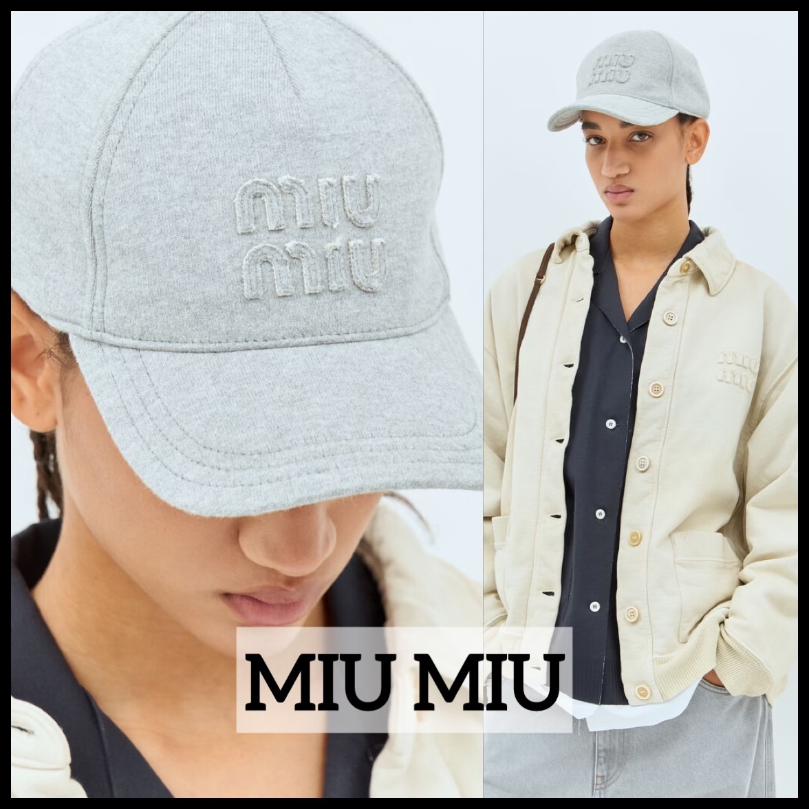 【MIU MIU】 Logo Patch Baseball Cap