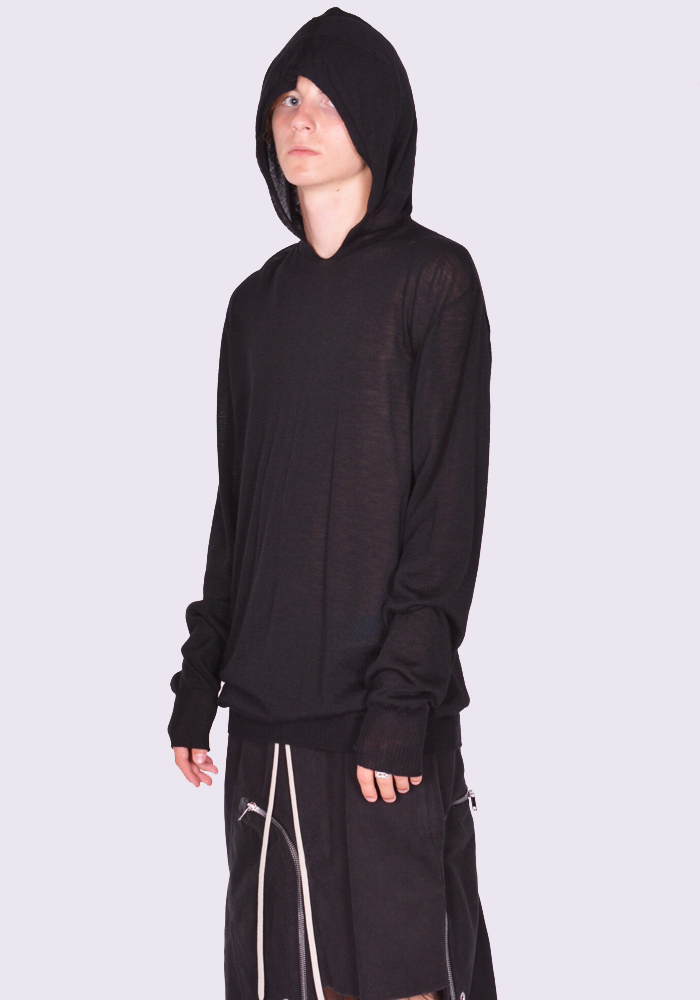 【正規店出品】RICK OWENS MEN OVERSIZED HOODED KNIT SWEATER