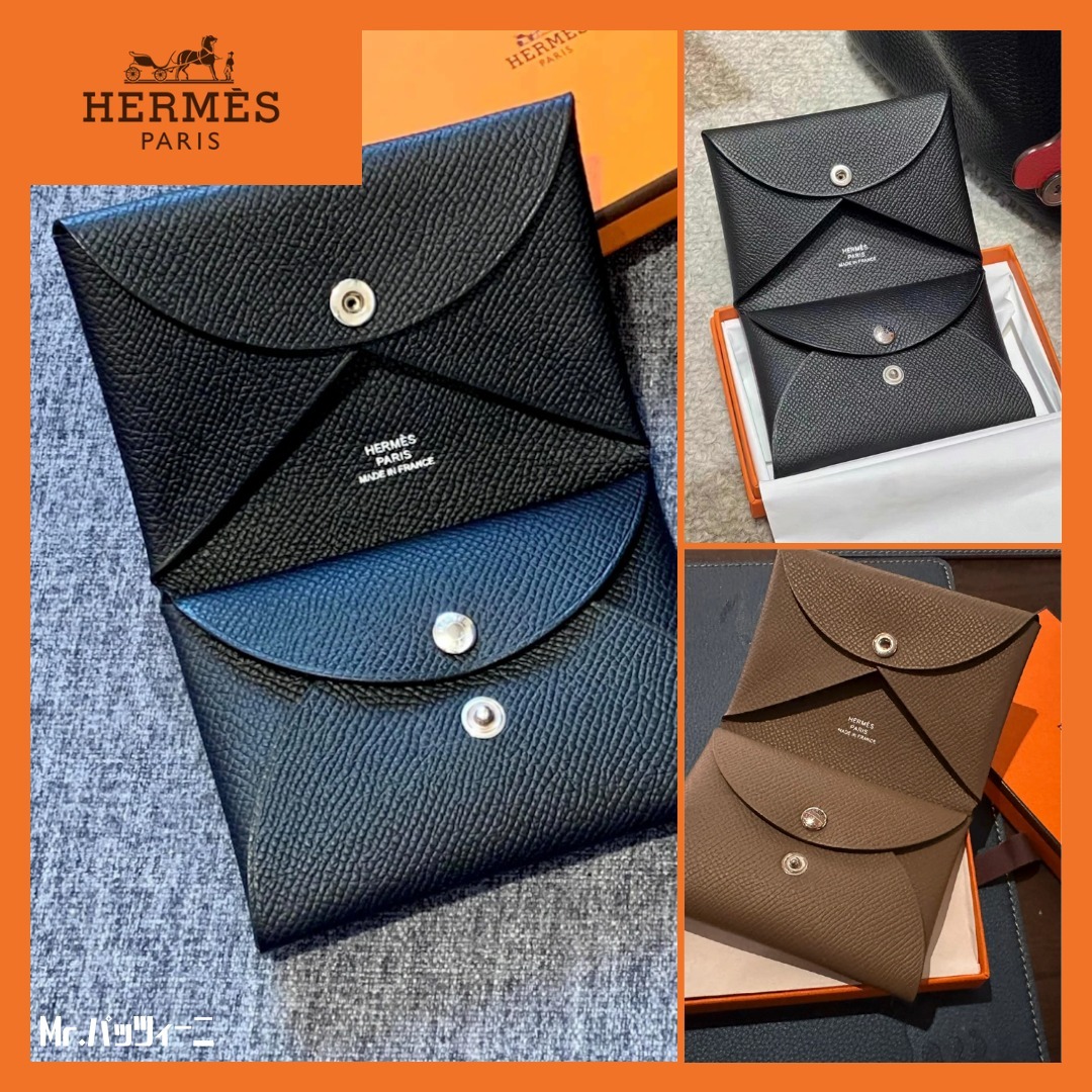 【希少】HERMES カルヴィ カードケース ミニ財布にも♪》 エルメス カードケース カルヴィ デュオ