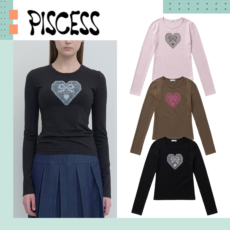 PISCESS ♥ Heart Lace Slim Fit T-shirt /追跡付