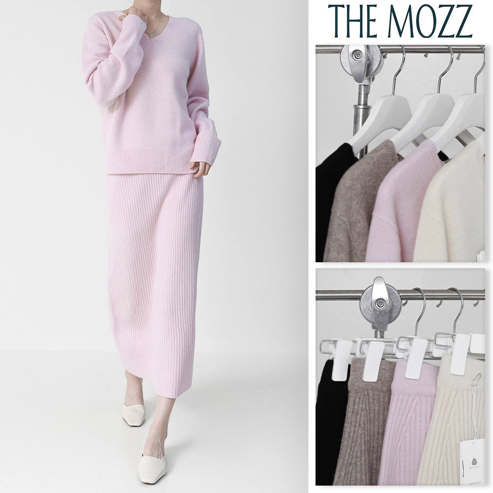 【THE MOZZ】[Premium] Penny Whole Garment Wool Knit & Skirt