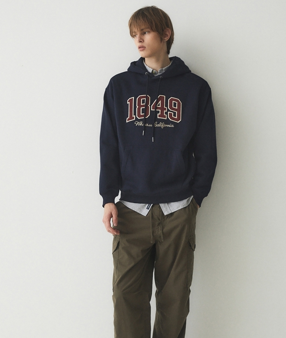 [WHO.A.U] Big Letter Patch Hoodie(Brushed)_ 6色
