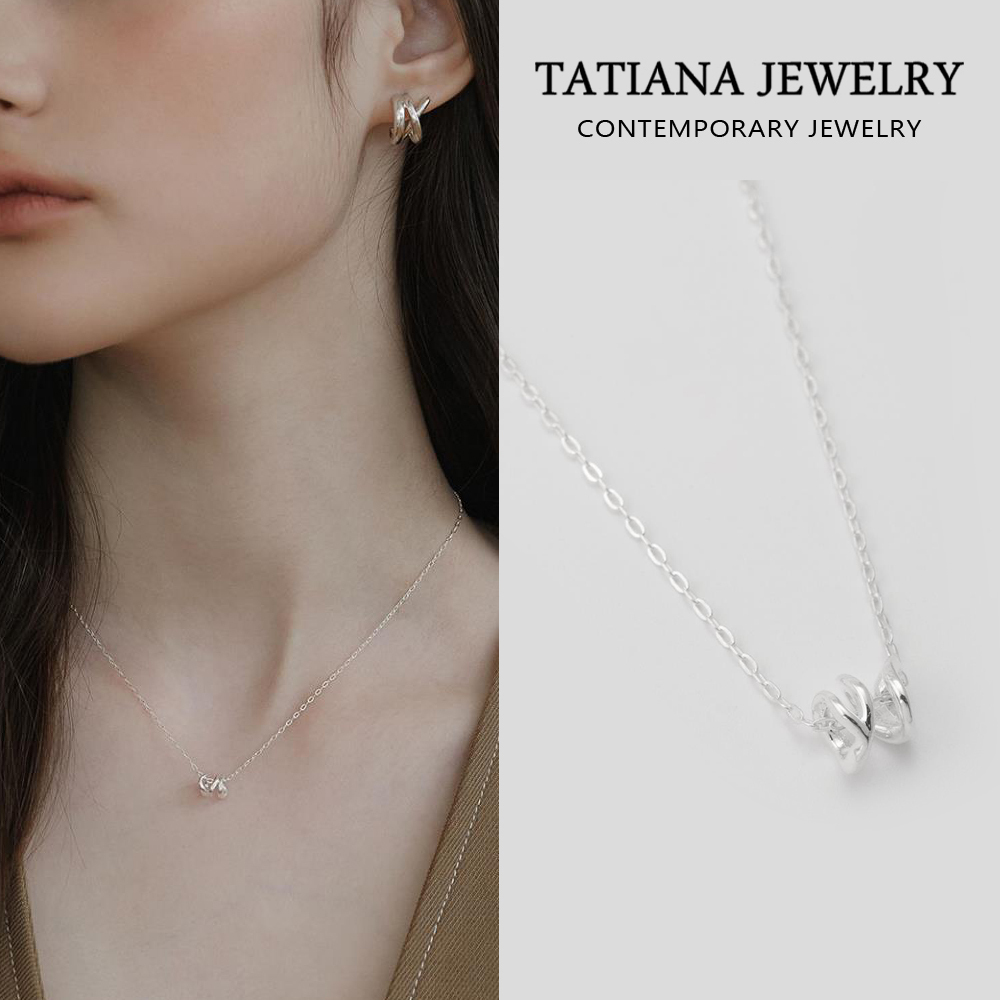 【TATIANA】(Silver925) Ripple Curl Pendant Necklace / 追跡送