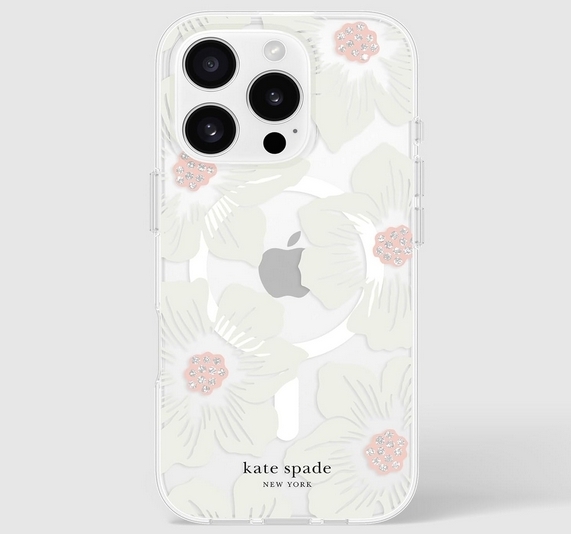 国内送 kate spade☆Hollyhock タチアオイ 花 iPhone 16 Pro対応