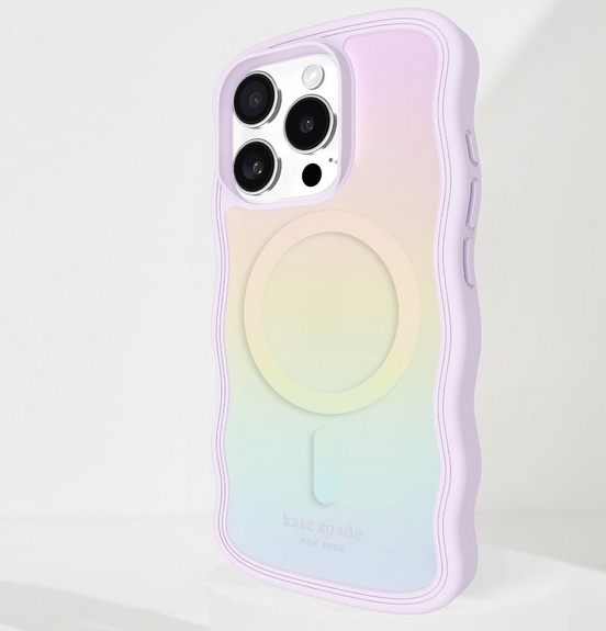 国内発送 kate spade☆Wavy オパール 虹色 iPhone 16 Pro ケース