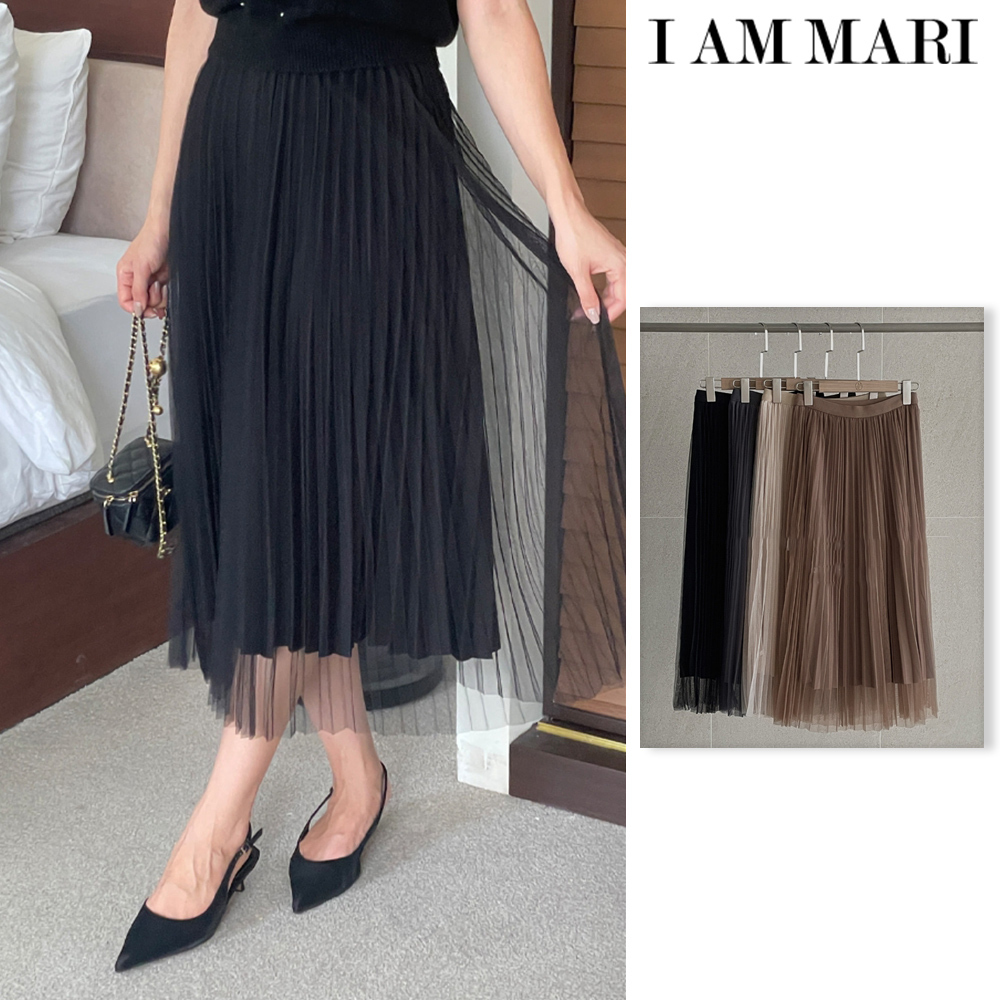 【I AM MARI】Theat Banding Pleated Sha Skirt