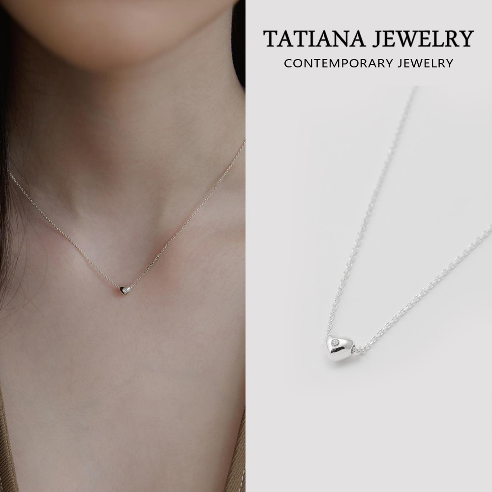 【TATIANA】(Silver925) Mini Heart Glitz Necklace / 追跡送
