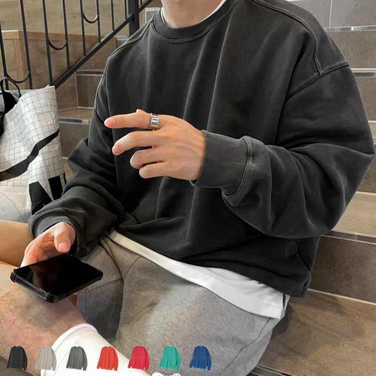 【LOOKPLE】体格がよく見える USA スモーキー スウェット ◆