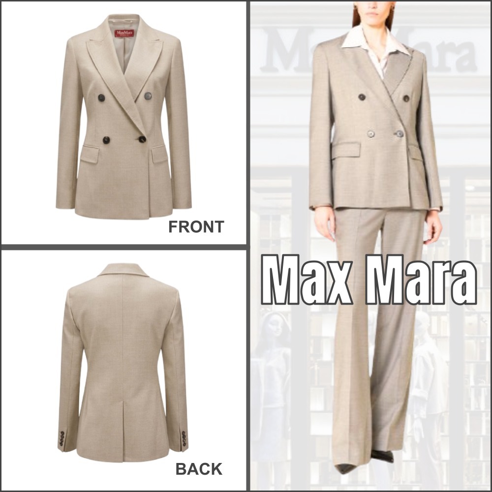 関税送料込【MaxMara Studio】ジャケット ショート ベージュ 関税送料込【Max Mara Studio】ブレザー ジャケット ベージュ