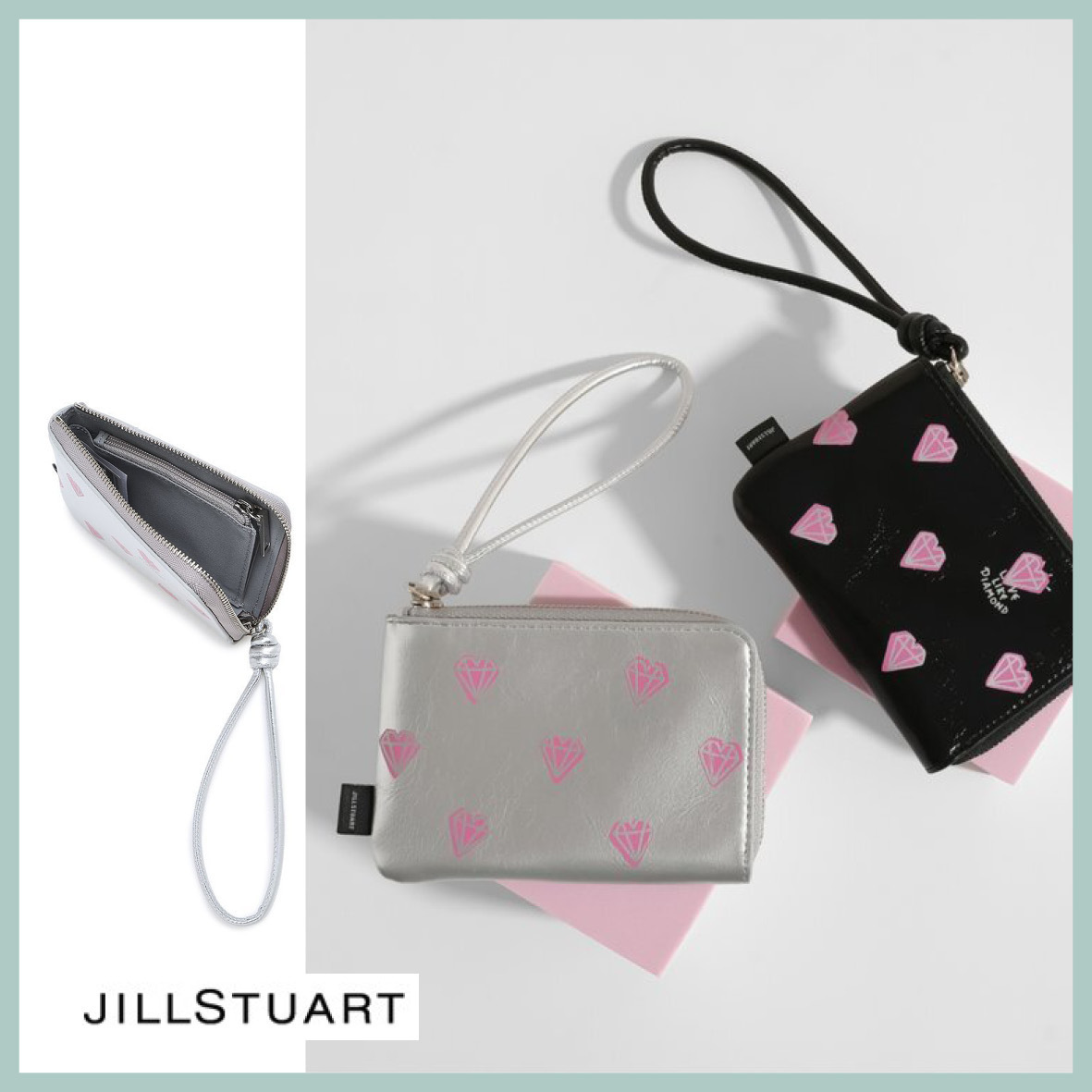 JILLSTUART★PETITE DIA PATTERN ZIPPER HALF WALLET