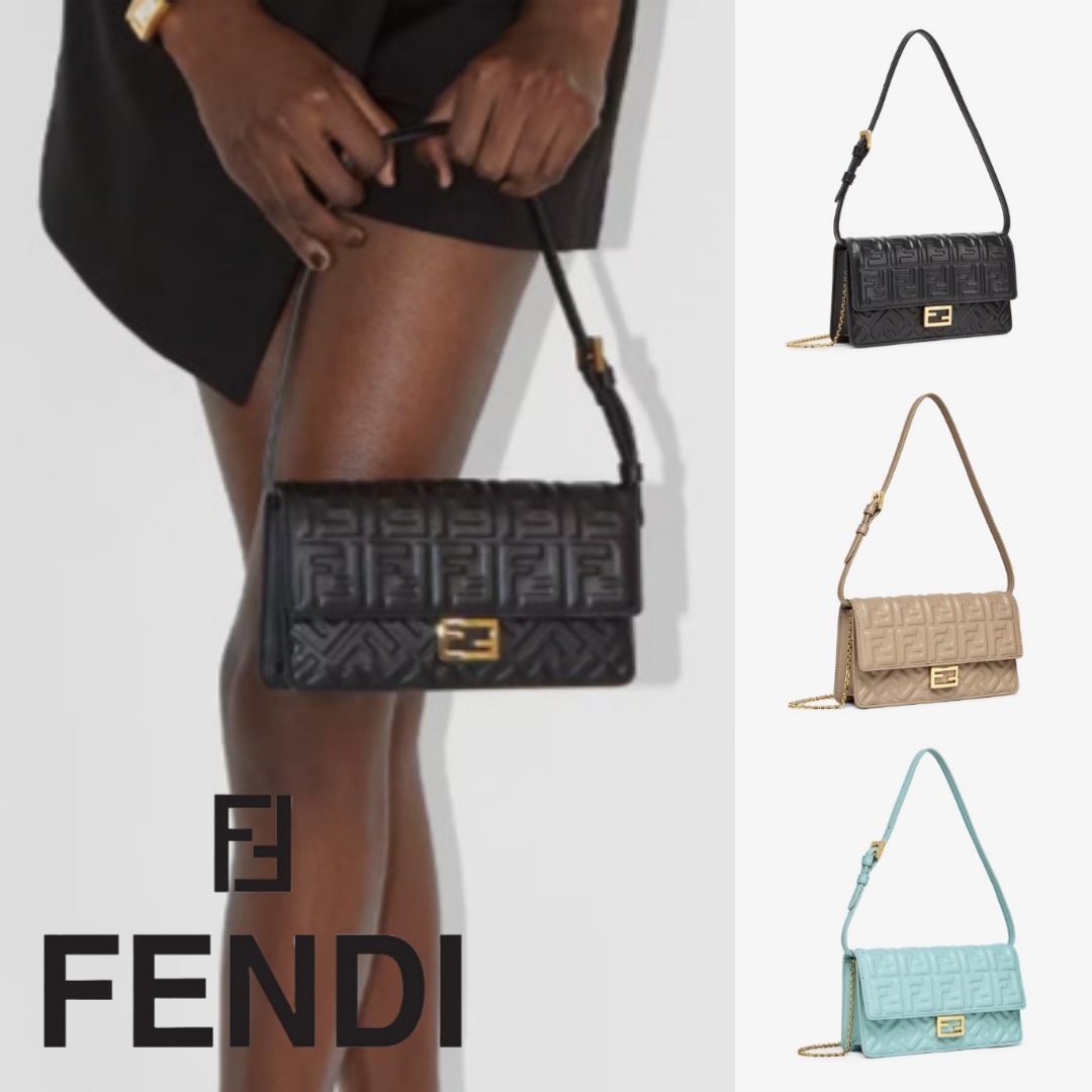 【SALE】【FENDI】財布内蔵ミニバッグ バゲット レザー FFロゴ