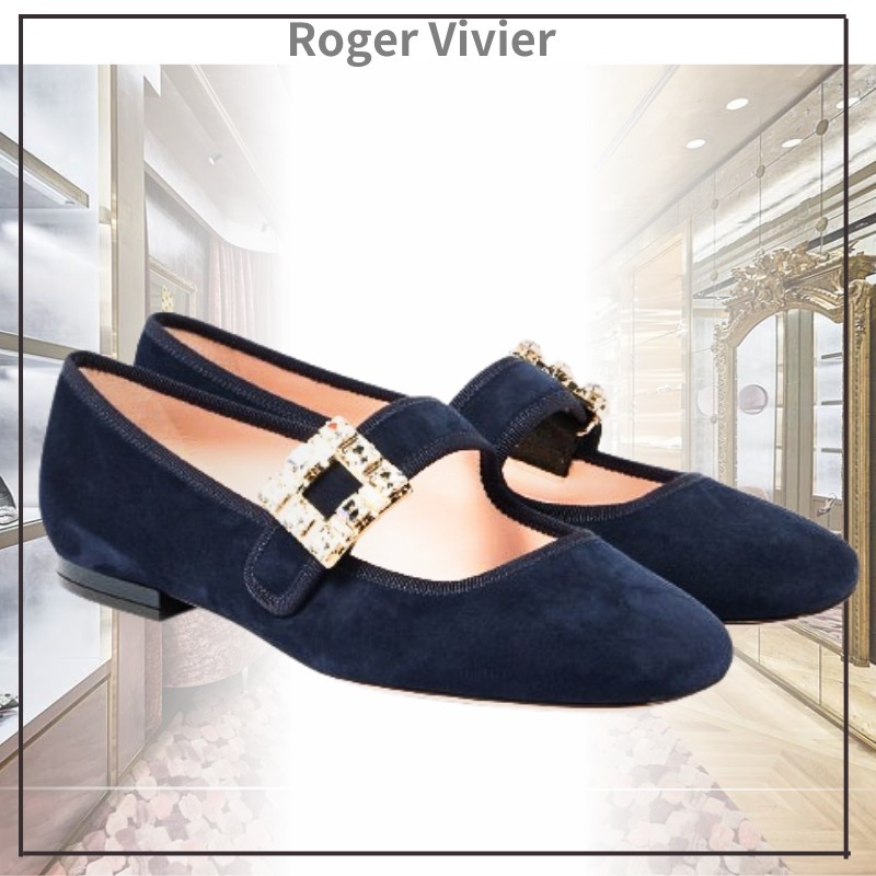 ■Roger Vivier■Tres Vivier スエード フラットシューズ