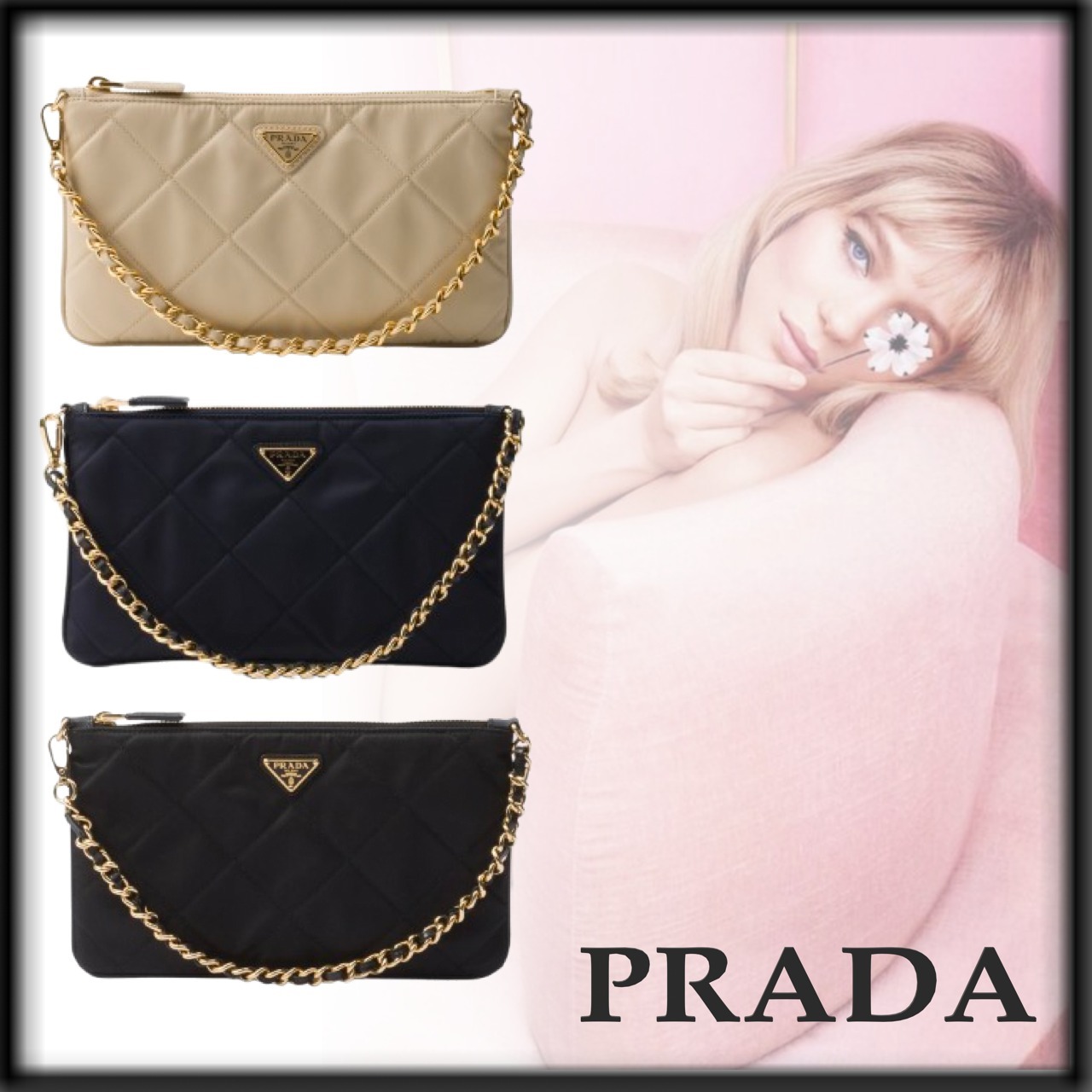PRADA 素敵 エレガント Re-Nylon ポーチ