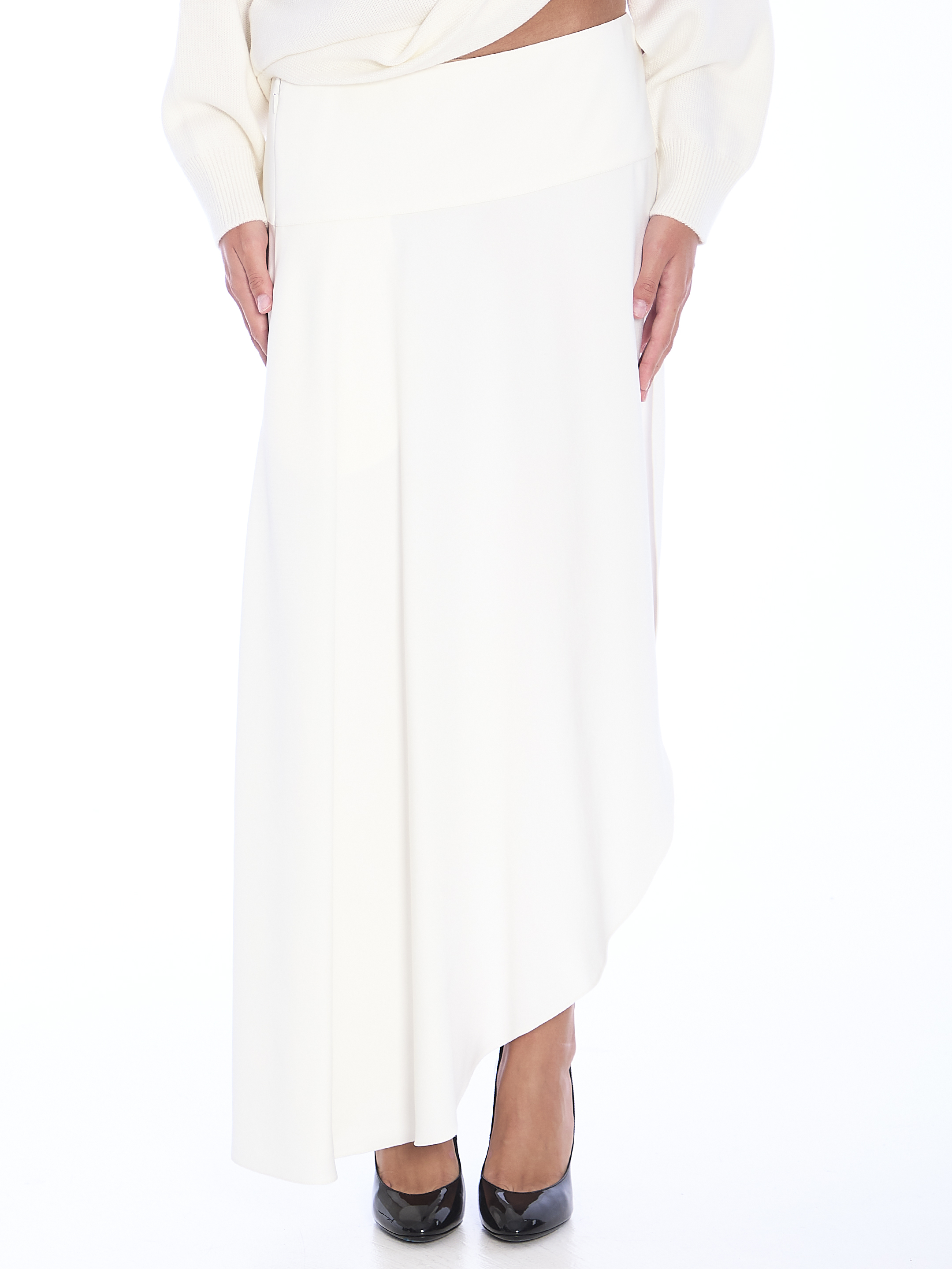 スカート ALAIA Asymmetric fluid skirt