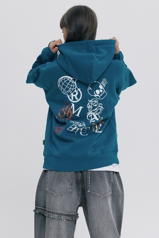 [ROMANTIC CROWN] RC SCRIBBLE HOODIE /追跡付 ROMANTIC CROWN ♥RC SCRIBBLE HOODIE/追跡付 (ROMANTIC CROWN